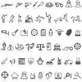 Criminal activity line icon set