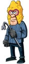 Criminal with a crowbar wearing a balaclava Royalty Free Stock Photo