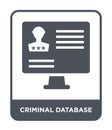 criminal database icon in trendy design style. criminal database icon isolated on white background. criminal database vector icon