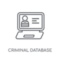 Criminal database linear icon. Modern outline Criminal database