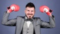 Criminal defense lawyer planning out strategies. Businessman wear boxing gloves. Best criminal defense lawyer strategies