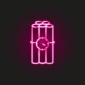 criminal, dynamite neon style icon. Simple thin line, outline  of mafia icons for ui and ux, website or mobile application Royalty Free Stock Photo