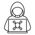 Criminal hacker icon, outline style
