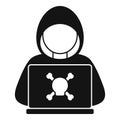 Criminal hacker icon, simple style