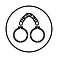 Criminal, handcuffs icon. black vector graphics