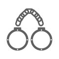 Criminal, handcuffs icon. Gray vector graphics