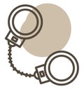 Criminal handcuffs, icon