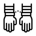 Criminal Hands In Irons Icon Outline Illustration