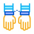 Criminal Hands In Irons Icon Outline Illustration