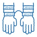 Criminal Hands In Irons doodle icon hand drawn illustration