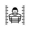 Black solid icon for Criminal, offender and culprit