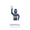 Criminal icon. Trendy flat vector Criminal icon on white background from law and justice collection Royalty Free Stock Photo