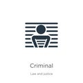 Criminal icon vector. Trendy flat criminal icon from law and justice collection isolated on white background. Vector illustration Royalty Free Stock Photo