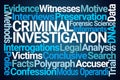 Criminal Investigation Word Cloud