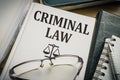 Criminal law book. Legislation and justice concept Royalty Free Stock Photo