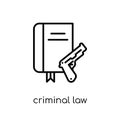 criminal law icon. Trendy modern flat linear vector criminal law