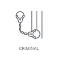 Criminal linear icon. Modern outline Criminal logo concept on wh