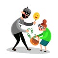 Criminal Man Scam Older Woman Character Vector Royalty Free Stock Photo