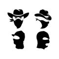 Criminal mask and Bandit icon, logo vector design