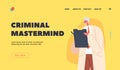 Criminal Mastermind Landing Page Template. Scientific Professor Writing Notes Conducting Test in Chemical Laboratory