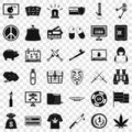 Criminal money icons set, simple style