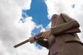 Criminal Ned Kelly against blue sky. Australia.