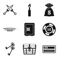 Criminal offence icons set, simple style