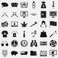 Criminal offence icons set, simple style