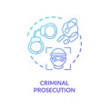 Criminal prosecution concept icon