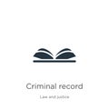 Criminal record icon vector. Trendy flat criminal record icon from law and justice collection isolated on white background. Vector Royalty Free Stock Photo