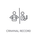 Criminal record linear icon. Modern outline Criminal record logo