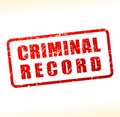 Criminal record text buffered Royalty Free Stock Photo