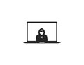 Criminal, robber, internet icon. Vector illustration. flat design Royalty Free Stock Photo