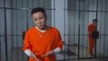 Young prisoner tells survival in prison. Medium shot