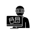 Criminally motivated attack black glyph icon Royalty Free Stock Photo