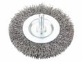 Crimped wire bench grinder wheel on white