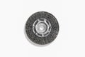 Crimped Wire Bench Grinder Wheels ,Stack of abrasive disks for m Royalty Free Stock Photo
