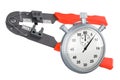 Crimper, crimp tool with stopwatch, 3D rendering