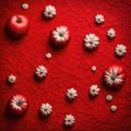 Crimson Apple Blossoms: Aerial View of Fruit to Flowers