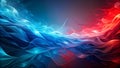 Crimson and Azure in a Digital Symphony: A Harmonious Abstract Expression AI Generated