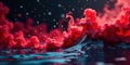 Crimson cascade abstract liquid art with dynamic flow and vivid color splashes. Generative AI Royalty Free Stock Photo