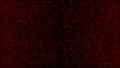 Crimson Cipher - High-Density Red Binary Stream with Cryptic Malfunction Symbols Royalty Free Stock Photo