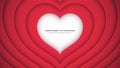 Crimson Cut Out Layered Paper Classic Heart Frame Valentines Day Background