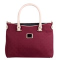 Crimson female purse isolated on white Royalty Free Stock Photo