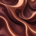 Crimson Flow Abstract Fluid Dynamics in Copper Red 3D Render Royalty Free Stock Photo