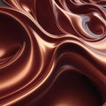 Crimson Flow Abstract Fluid Dynamics in Copper Red 3D Render Royalty Free Stock Photo