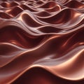 Crimson Flow Abstract Fluid Dynamics in Copper Red 3D Render Royalty Free Stock Photo