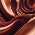 Crimson Flow Abstract Fluid Dynamics in Copper Red 3D Render Royalty Free Stock Photo
