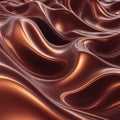 Crimson Flow Abstract Fluid Dynamics in Copper Red 3D Render Royalty Free Stock Photo