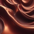 Crimson Flow Abstract Fluid Dynamics in Copper Red 3D Render Royalty Free Stock Photo